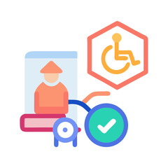 Poster - Accessibility online profile for disabled people flat icon concept