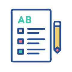Poster - Exam paper checklist with pencil in minimal design style