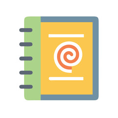 Poster - Colorful flat illustration of a spiral notebook icon
