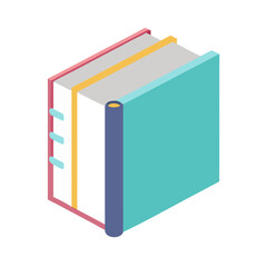 Poster - Isolated isometric book icon on black background for educational