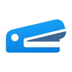Poster - Blue stapler illustration on a black background simple design