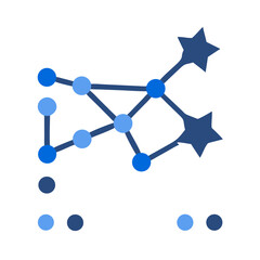 Aufkleber - Abstract network representation with nodes, connections, and star points