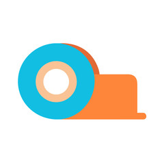 Poster - Minimalist flat illustration of tape dispenser on black background