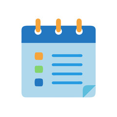 Poster - Blue Calendar with To Do List graphic icon design