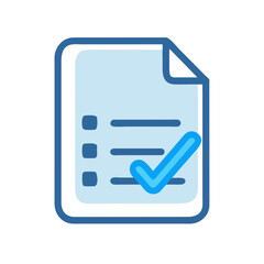 Poster - Blue checklist graphic with checkmark symbolizing task completion concept
