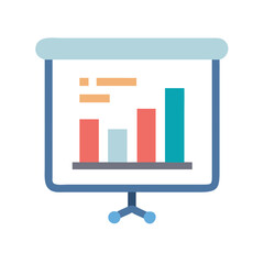 Poster - Bar chart presentation on a light blue display board