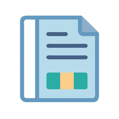 Aufkleber - Stylized document illustration with abstract content against black backdrop