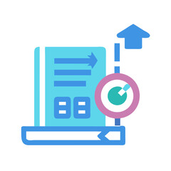 Poster - Stylized illustration of book with progress indicator and arrow