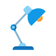 Poster - Stylized blue desk lamp illustration on black background