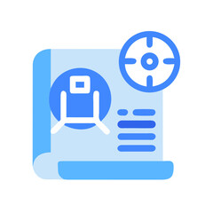 Poster - Blue blueprint and target focus icon design concept