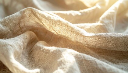 Poster - Gentle fabric draping natural light textile photography cozy setting close-up view softness and warmth