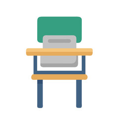 Poster - Illustration of a School Chair in a Flat Style