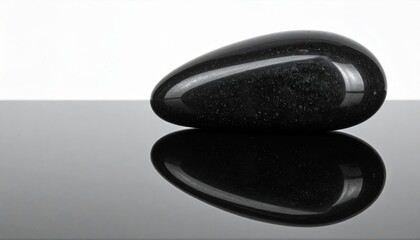 Poster - Polished black stone reflection studio setup photography minimalist environment close-up view serenity concept