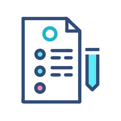 Poster - Checklist icon illustration showing document with boxes and a pencil