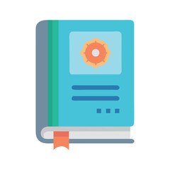 Poster - Flat vector illustration of a book with bookmark isolated