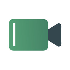 Poster - Simple vector camcorder icon with black background illustration