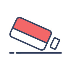Poster - Stylized graphic of spilled container with separated piece