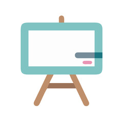 Poster - Simple easel whiteboard illustration isolated on a black background