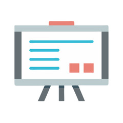 Aufkleber - Presentation whiteboard with data flat style on black background