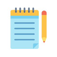 Poster - Simple notepad and pencil illustration for notes and plans