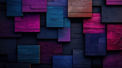 Wall Mural - Abstract geometric wall pattern in vibrant colors