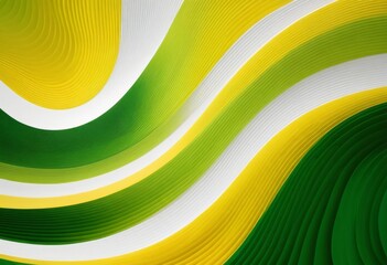 Wall Mural - Abstract green and yellow wavy background with white stripes