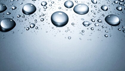 Poster - Captivating water droplets on smooth surface close-up photography minimalistic style calm mood