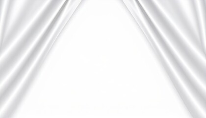 Poster - Dramatic unveiling of white curtains in a minimalist setting indoor still image clean background artistic concept
