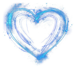 Wall Mural - png heartedshape outlines light romantic digital blue.