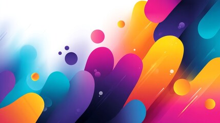Poster - Vibrant Abstract Fluid Shapes Background - Colorful abstract background with flowing liquid shapes in vibrant hues of pink, purple, blue, orange, and yellow. Perfect for modern designs