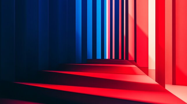 Abstract Red Blue Geometric Background Modern Design Minimalist Style Digital Art Vibrant Colors Graphic Resource Wallpaper Illustration Contemporary 
