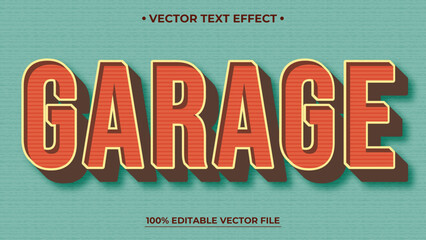 Poster - Editable text style effect Garage retro text in grunge style theme