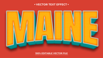  - Editable text style effect Maine Retro text style theme