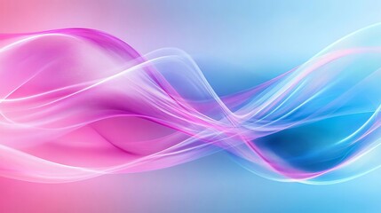 Poster - Abstract Pink Blue Wave Background Design Soft Elegant Flowing Texture Modern Digital Art Smooth Gradient Pastel Color Swirl Graphic Illustration     