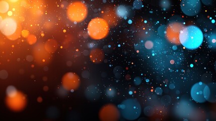 Canvas Print - Bokeh background of orange and blue lights