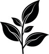 © ArtifyStock - Tea Leaf Sprout Icon | Black Silhouette Vector for Botanical and Organic Art