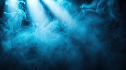 Wall Mural - blue smoke illuminated stage background