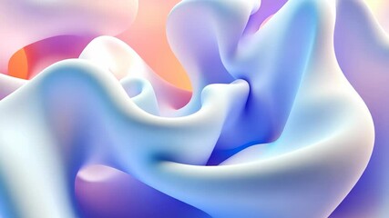 Fototapete - Soft pastel swirls create an abstract experience in a serene digital landscape Generative AI