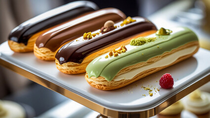 Poster - Assortment of Gourmet Eclairs with Various Flavors