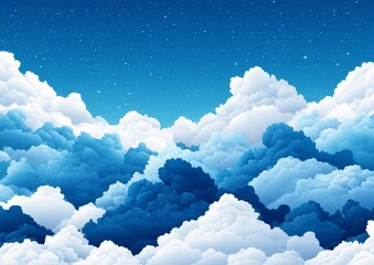 Wall Mural - A Night Sky With Clouds Digital Art