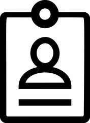 Fototapete - Simplified black id card symbol with person icon and lines. Vector illustration