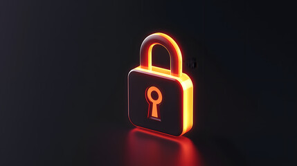 Poster - Innovative digital lock icon design online security graphic art futuristic environment close-up view technology concept