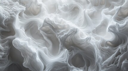 Poster - high-resolution close-up of cloud textures forming intricate, wave-like patterns.