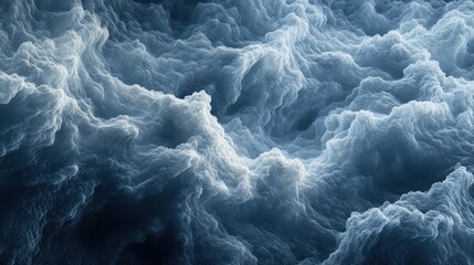 Poster - high-resolution close-up of cloud textures forming intricate, wave-like patterns.