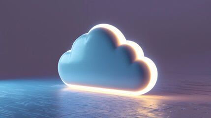 Poster - Digital cloud icon creation virtual space graphic design minimal environment 3d view conceptual representation