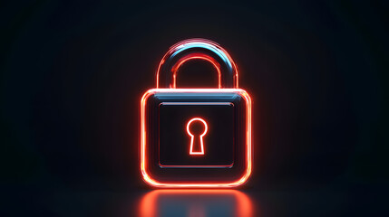 Poster - Digital lock design showcase virtual studio 3d render high-tech environment close-up view cybersecurity concept