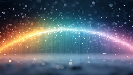 Wall Mural - Abstract Colorful Light Sparkle Background with Bright Glowing Particles
