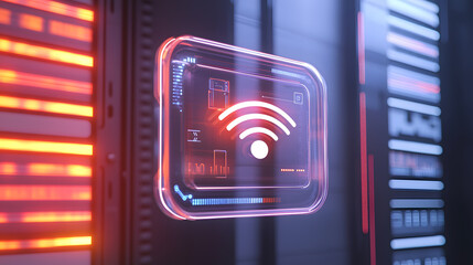 Poster - Wireless signal display in a data center technology visual digital environment futuristic viewpoint