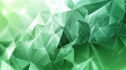 Poster - layered green geometric background with overlapping transparent polygons creating depth