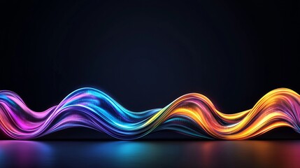 Poster - Abstract Colorful Neon Wave Swirling Dynamic Energy Flowing Vibrant Glowing Light Abstract Background Design Illustration Digital Art Modern Graphic  